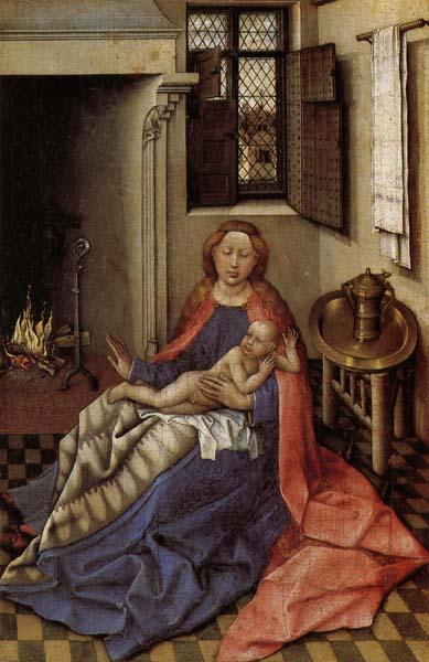 Robert Campin Madonna and Child Befor a Fireplace Germany oil painting art